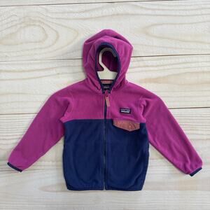 Patagonia Girls Toddler 3T Micro-D Snap-T Full Zip Hoodie Fleece Jacket